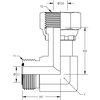 World Wide Fittings Male Flat Face O-Ring to Female Flat Face O-Ring Swivel 90° Elbow - Metric Hex 4506X04X04MH